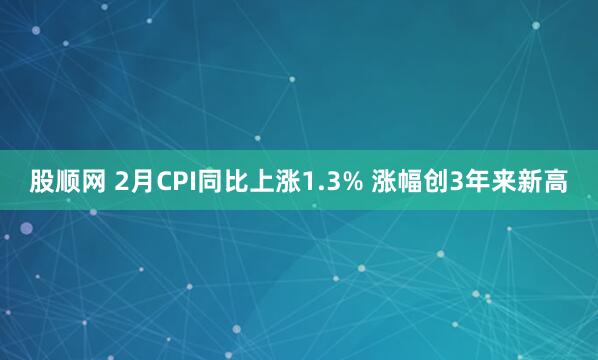 股顺网 2月CPI同比上涨1.3% 涨幅创3年来新高