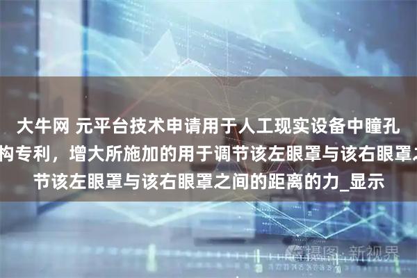 大牛网 元平台技术申请用于人工现实设备中瞳孔间距调节的力抵消机构专利，增大所施加的用于调节该左眼罩与该右眼罩之间的距离的力_显示